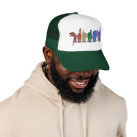 Load image into Gallery viewer, Pride ASL Hands Foam Trucker Hat | Rainbow Sign Language Cap