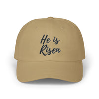 Load image into Gallery viewer, He Is Risen Dad Cap — Christian Easter Embroidered Baseball Hat