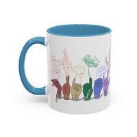 Load image into Gallery viewer, Rainbow ASL Hands with Flowers Mug | Accent Coffee Mug
