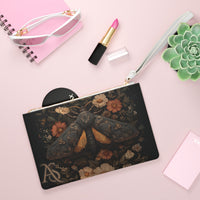 Load image into Gallery viewer, Vintage Moth Illustration Clutch Bag | Botanical Floral Motif