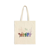 Load image into Gallery viewer, Rainbow ASL Hand Signs Tote Bag | Sign Language, Floral Accent