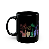 Load image into Gallery viewer, Pride Floral Hands Mug | Black Ceramic Rainbow Bouquet Mug