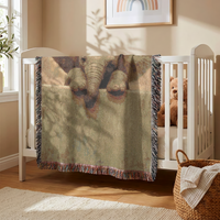 Load image into Gallery viewer, Elephant Throw Blanket – Safari Nursery Woven Cotton Gift