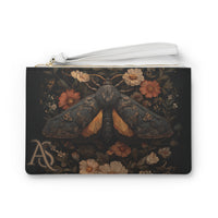 Load image into Gallery viewer, Vintage Moth Illustration Clutch Bag | Botanical Floral Motif