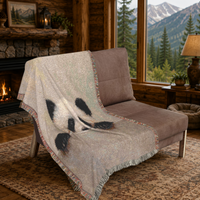Load image into Gallery viewer, Panda Woven Blanket – Soft Cotton Throw for Nursery Gifts