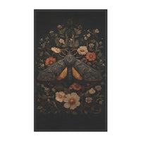 Load image into Gallery viewer, Vintage Moth Floral Tea Towel | Dark Botanical Kitchen Linen