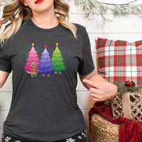 Load image into Gallery viewer, Dinosaur Christmas, Merry Christmas, Christmas Trees, Premium Womens Crewneck T-shirt
