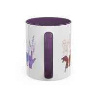 Load image into Gallery viewer, Rainbow ASL Hands with Flowers Mug | Accent Coffee Mug