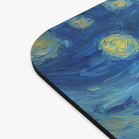 Load image into Gallery viewer, Godzilla meets Starry Night mouse pad | Van Gogh style monster art