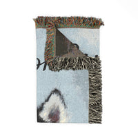 Load image into Gallery viewer, Personalized Husky Puppy Woven Blanket | Custom Name Throw, Pet Portrait Decor