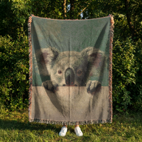 Load image into Gallery viewer, Koala Baby Blanket – Handwoven Cotton Animal Theme Nursery Gift