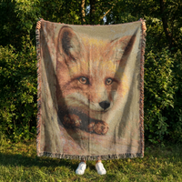 Load image into Gallery viewer, Fox Throw Blanket – Woven Vintage Tapestry for Woodland Nursery