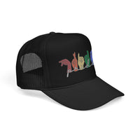 Load image into Gallery viewer, Pride ASL Hands Foam Trucker Hat | Rainbow Sign Language Cap