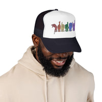 Load image into Gallery viewer, Pride ASL Hands Foam Trucker Hat | Rainbow Sign Language Cap