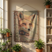 Load image into Gallery viewer, Fox Throw Blanket – Woven Vintage Tapestry for Woodland Nursery