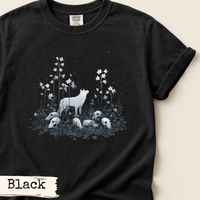 Load image into Gallery viewer, White Wolf Shirt Dark Forest Gothic Nature Art