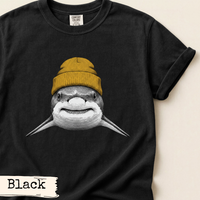 Load image into Gallery viewer, Shark Beanie Shirt Funny Coastal Adventure Great White Tee