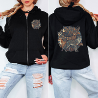 Load image into Gallery viewer, Woodland Animal Zip Hoodie