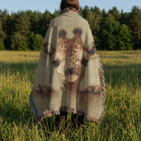 Load image into Gallery viewer, Giraffe Nursery Blanket – Woven Cotton Boho Safari Throw with Fringe
