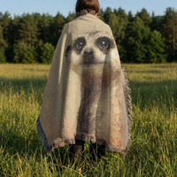 Load image into Gallery viewer, Meerkat Throw Blanket – Woven Cotton Wildlife Tapestry Wall Hanging