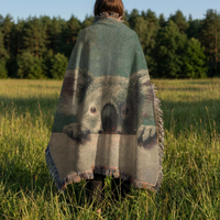 Load image into Gallery viewer, Koala Baby Blanket – Handwoven Cotton Animal Theme Nursery Gift