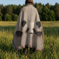 Load image into Gallery viewer, Panda Woven Blanket – Soft Cotton Throw for Nursery Gifts