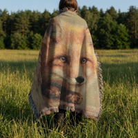 Load image into Gallery viewer, Fox Throw Blanket – Woven Vintage Tapestry for Woodland Nursery