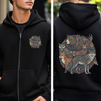 Load image into Gallery viewer, Woodland Animal Zip Hoodie