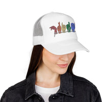 Load image into Gallery viewer, Pride ASL Hands Foam Trucker Hat | Rainbow Sign Language Cap