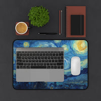 Load image into Gallery viewer, Starry Night Godzilla Desk Mat | Van Gogh Style Monster Mousepad
