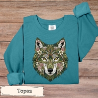 Load image into Gallery viewer, Floral Wolf Art Design