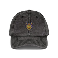 Load image into Gallery viewer, Vintage Embroidered Wolf Cap — Distressed Grey Baseball Hat
