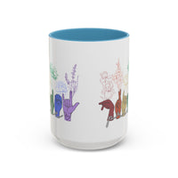 Load image into Gallery viewer, Rainbow ASL Hands with Flowers Mug | Accent Coffee Mug