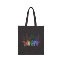 Load image into Gallery viewer, Rainbow ASL Hand Signs Tote Bag | Sign Language, Floral Accent
