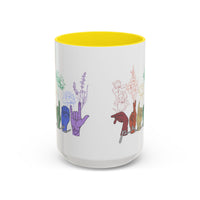 Load image into Gallery viewer, Rainbow ASL Hands with Flowers Mug | Accent Coffee Mug