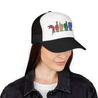 Load image into Gallery viewer, Pride ASL Hands Foam Trucker Hat | Rainbow Sign Language Cap