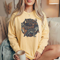 Load image into Gallery viewer, Mandala Long Sleeve Shirt – Bohemian Nature Design Mens Tee