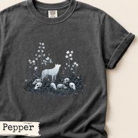 Load image into Gallery viewer, White Wolf Shirt Dark Forest Gothic Nature Art