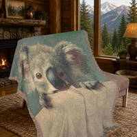 Load image into Gallery viewer, Koala Baby Blanket – Handwoven Cotton Animal Theme Nursery Gift