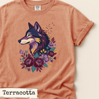 Load image into Gallery viewer, Floral Wolf Nature Shirt