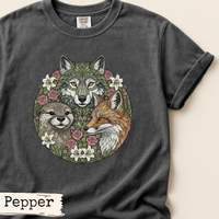 Load image into Gallery viewer, Botanical Floral Design Nature Print Wildflower Art Collection Woodland Animal Illustration Wolf Fox Otter Forest Wildlife Scene Cottagecore Wall Art Home Styling Rustic Outdoor Theme Perfect Gift Nature Enthusiast Mountain Cabin Display