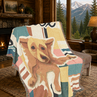 Load image into Gallery viewer, Custom Pet Blanket – Woven Cotton Personalized Portrait Throw