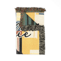 Load image into Gallery viewer, Bernese Mountain Dog Throw Woven Blanket | Retro Geometric Dog Portrait