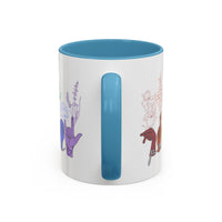Load image into Gallery viewer, Rainbow ASL Hands with Flowers Mug | Accent Coffee Mug