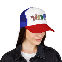 Load image into Gallery viewer, Pride ASL Hands Foam Trucker Hat | Rainbow Sign Language Cap