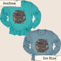 Load image into Gallery viewer, Hippie Style Clothing Long Sleeve Tee Bohemian Mens Shirt Mandala Graphic Design Nature Pattern Fashion Woodland Forest Motifs Vintage Inspired Aesthetic Geometric Art Details Casual Outdoor Wear Comfortable Cotton Construction Free