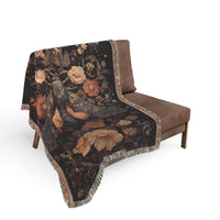 Load image into Gallery viewer, Vintage Floral Tapestry Woven Blanket | Antique Bloom Throw