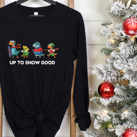 Load image into Gallery viewer, Up to Snow Good, Dinosaur Christmas | Funny Festive Shirts