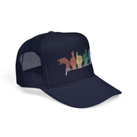Load image into Gallery viewer, Pride ASL Hands Foam Trucker Hat | Rainbow Sign Language Cap