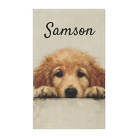 Load image into Gallery viewer, Personalized Golden Retriever Puppy Tea Towel | Cotton Kitchen Towel